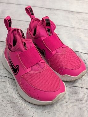 Nike Kids Bright Pink Slip-On Sneakers with Black Swoosh